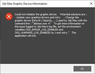 3ds Max Graphic Device Information