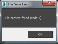0em3a000000slxl "File archive failed (code #)" error when trying to archive a scene in 3ds Max