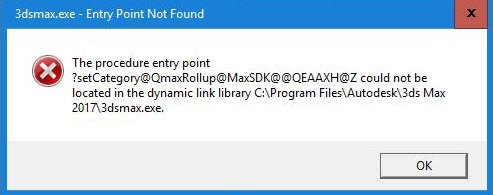 0em3a000000vsrp Error: "3dsmax.exe - Entry Point Not Found" when launching 3ds Max