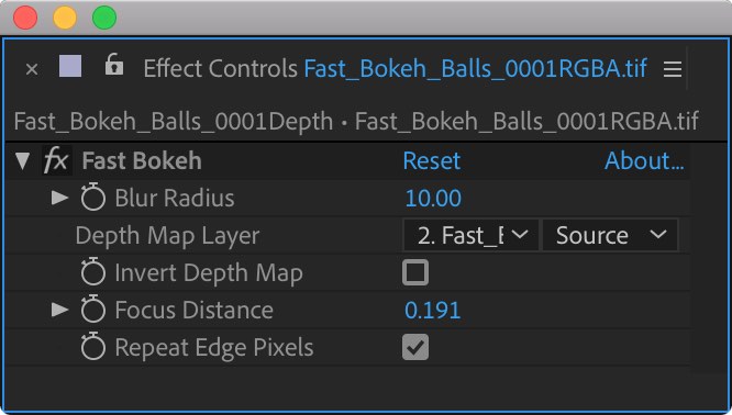 Fast Bokeh Effect Controls