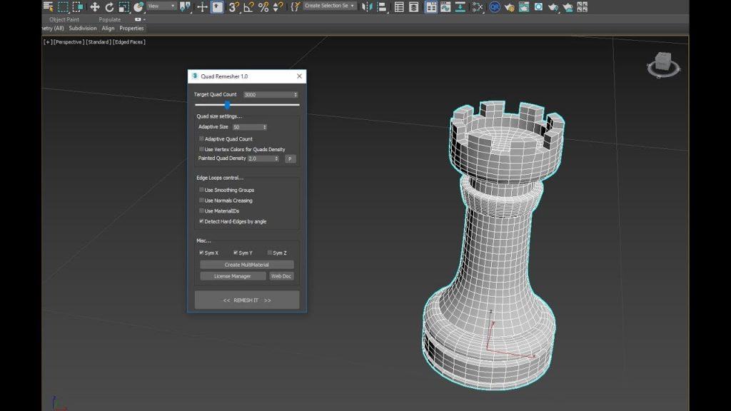 QuadRemesher tool released for Max, Maya and Modo