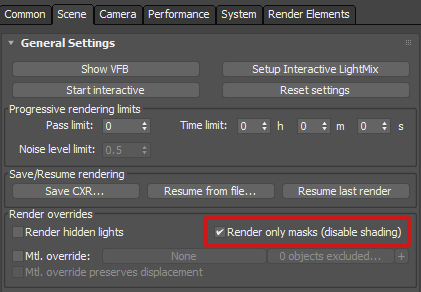 Render only masks UI