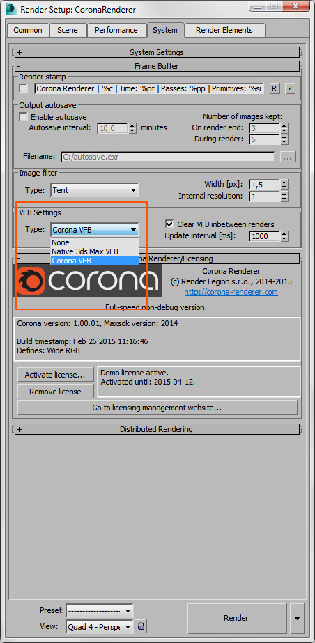 vfb2 cannot see Corona VFB!